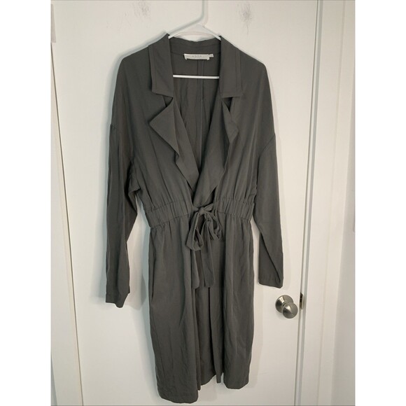 ASTR the Label Jacket Womens Med Gray Long Blazer Tie Waist Pockets New Revolve - Picture 1 of 10